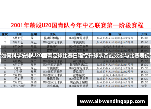 如何科学安排U20国青足球比赛日程提升球队备战效率与比赛表现